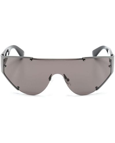 Alexander McQueen The Grip Shield-frame Sunglasses - Unisex - Acetate - Grey