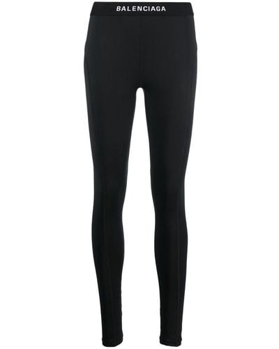 Balenciaga Logo-waistband leggings - Black