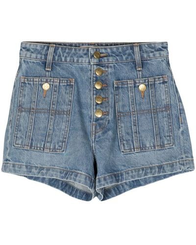 Ulla Johnson Mid-rise denim mini shorts - Bleu