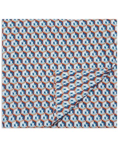 La DoubleJ Nappe en lin à motif géométrique - Bleu