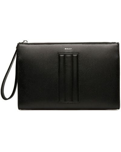 Bally Panel-detail Leather Clutch Bag - Black