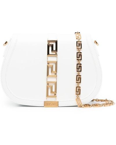 Versace Grand sac porté épaule Greca Goddess - Blanc