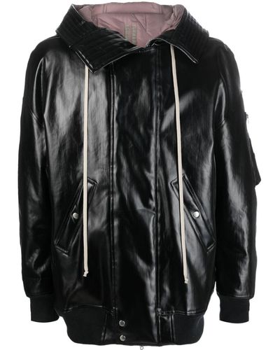 Rick Owens Oversized Hooded Bomber Jacket - Black