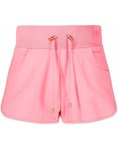 Balmain Pantalones cortos con logo estampado - Rosa