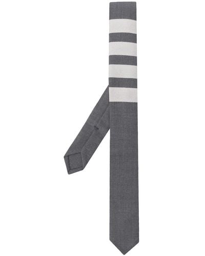 Thom Browne 4-bar Plain Weave Tie - Gray
