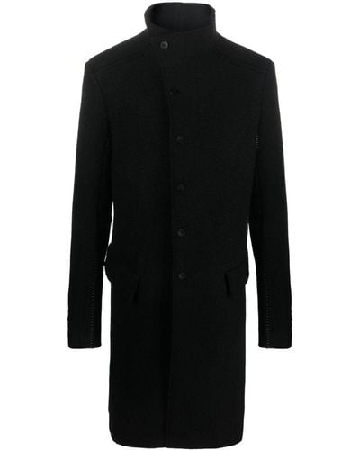 Masnada High-neck Wool Coat - Black