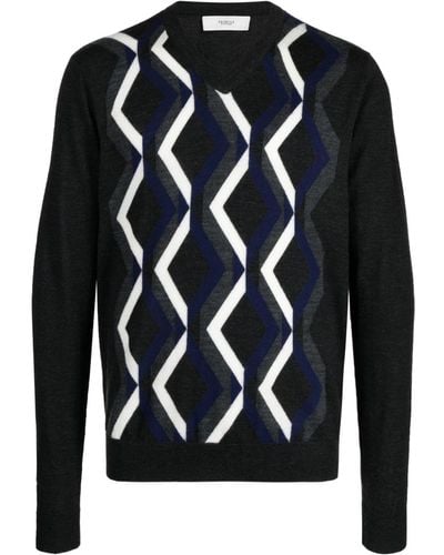 Pringle of Scotland Argyle Intarsia-knit Sweater - Blue