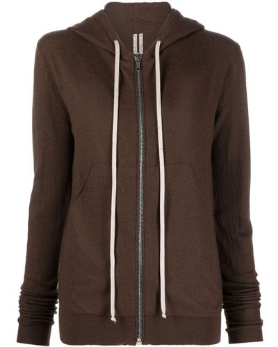 Rick Owens Zip-up Cashmere Hoodie - Brown