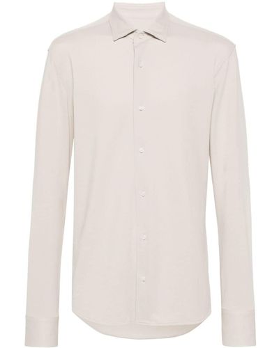 BOGGI Piqué Buttoned Shirt - White