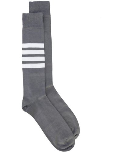 Thom Browne 4-bar Striped Socks - Grey
