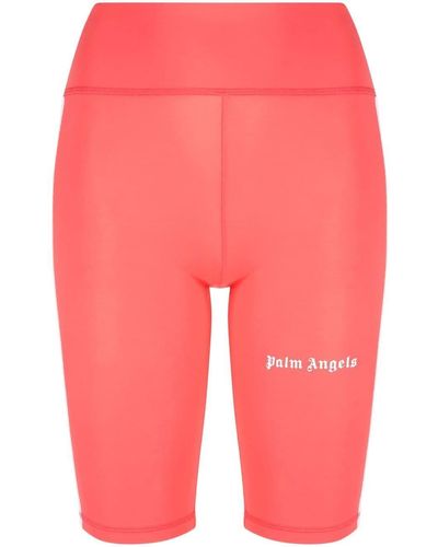 Palm Angels Track Training Cyclist Shorts Fuchsia/white - Red