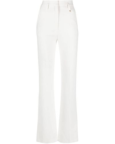 Nissa High-waisted Straight-leg Trousers - White