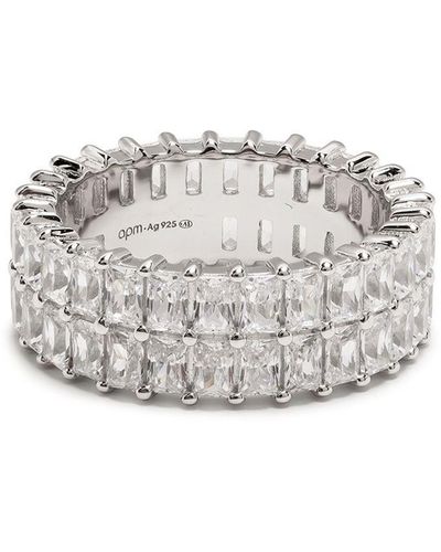 Apm Monaco Crystal-embellished Ring - Multicolour
