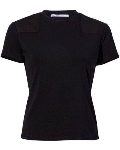 Proenza Schouler Patchwork-detailing Cotton-blend T-shirt - Black