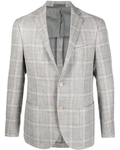 Corneliani Blazer con botones y cuadros - Gris