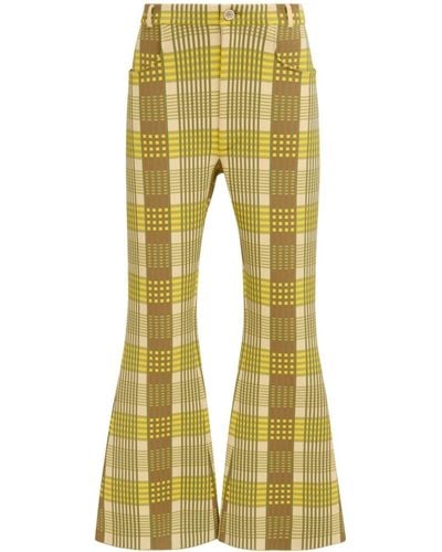 Marni Plaid Flared Trousers - Yellow