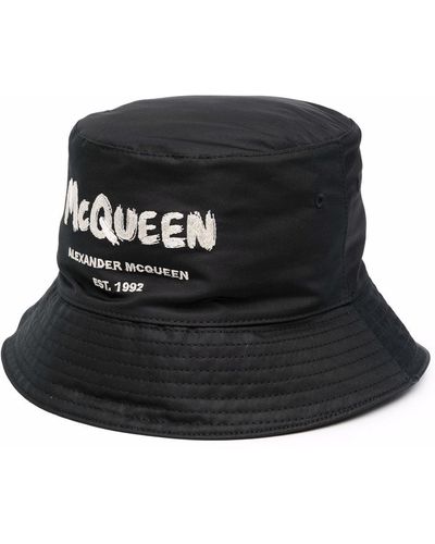 Alexander McQueen Cappello bucket McQueen Graffiti - Nero
