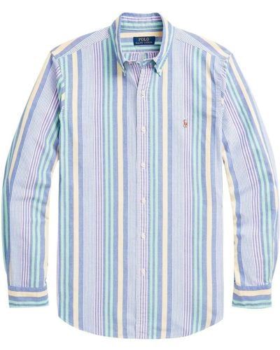 Polo Ralph Lauren Gestreept Katoenen Overhemd - Blauw