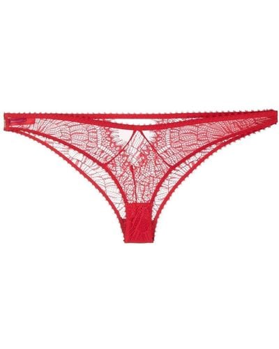 Maison Close Lace Insert Panty - Red
