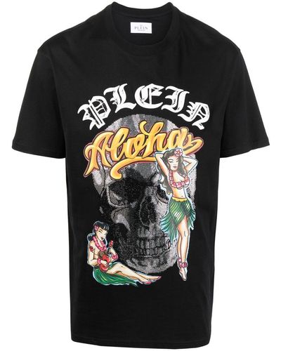 Philipp Plein Hawaii Tシャツ - ブラック