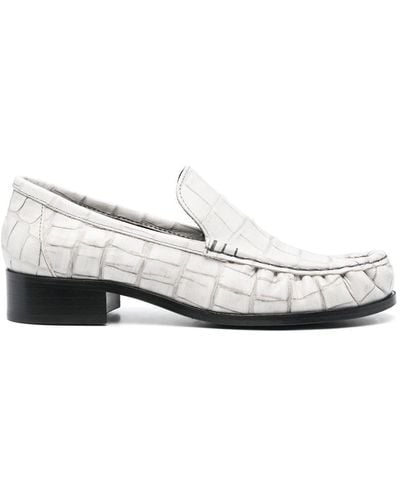 Acne Studios Block-heel Leather Loafers - White