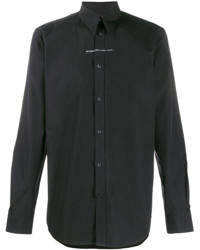 Givenchy Camisa con panel pequeño en contraste - Negro