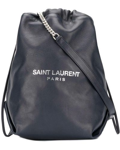 Saint Laurent Teddy Bucket Bag - Blue