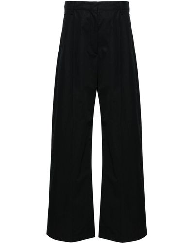 Sportmax Wide-leg Cotton Trousers - Black