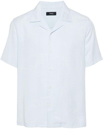 Theory Floral Short-sleeved Shirt - White