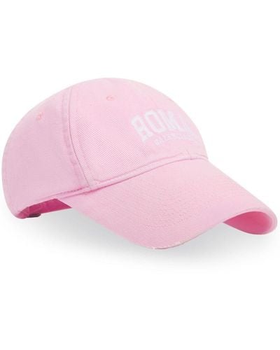 Balenciaga Baseballkappe mit "Roma"-Stickerei - Pink