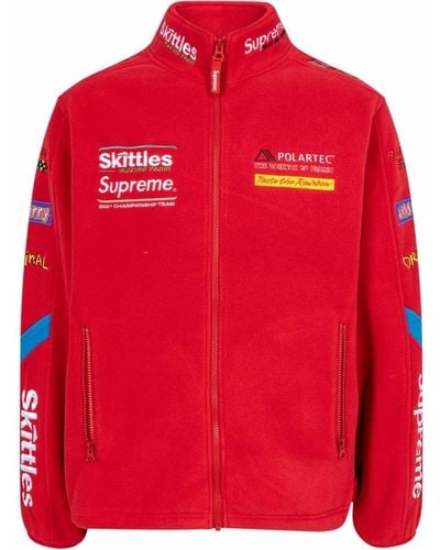 Supreme X Skittles x Polartec veste à logo brodé - Rouge