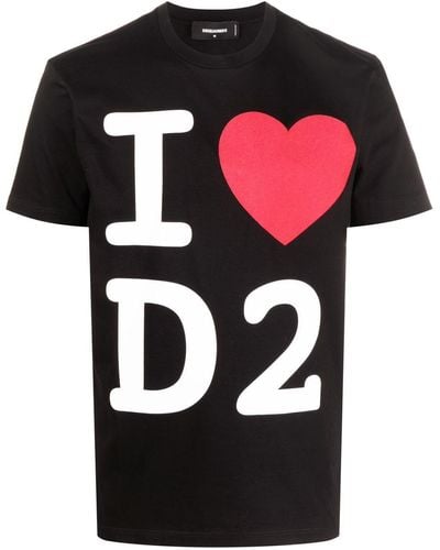 DSquared² ディースクエアード 'i Love D2' Cool Tシャツ - ブラック