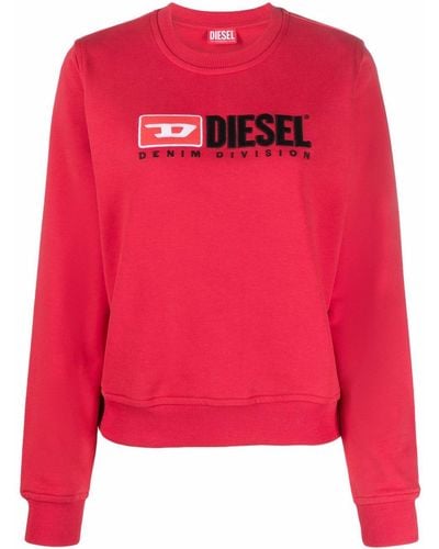 DIESEL Sweatshirt mit Rundhalsausschnitt - Rot
