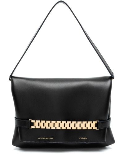 Victoria Beckham Chain Pouch Leather Shoulder Bag - Black
