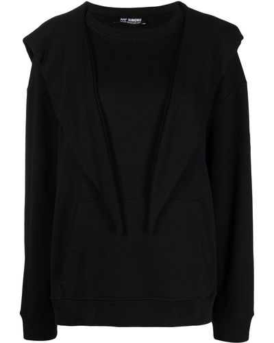 Raf Simons Sudadera con capucha y parche del logo - Negro