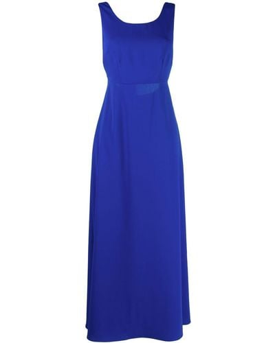 P.A.R.O.S.H. Bow-fastening Cut-out Ankle-length Dress - Blue