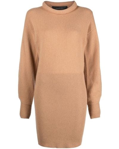 FEDERICA TOSI Roll-neck Knitted Sweater Dress - White