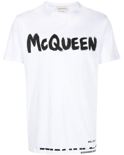 Alexander McQueen Camiseta con logo estampado - Blanco