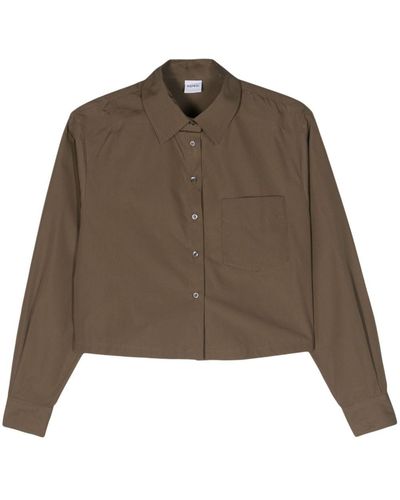 Aspesi Cropped Cotton Shirt - Brown