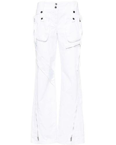 Blumarine Pantalones rectos con detalle de tiras - Blanco