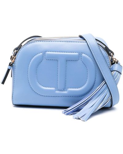 Twin Set Logo-embossed Cross Body Bag - Blue