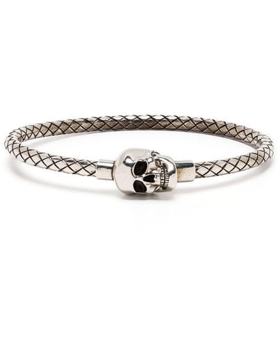 Alexander McQueen Armband 'Metal Cord' - Weiß