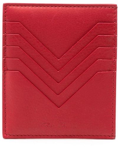 Rick Owens Logo-debossed Leather Cardholder - Red