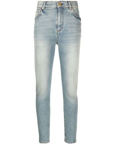 Balmain Halbhohe Skinny-Jeans - Blau