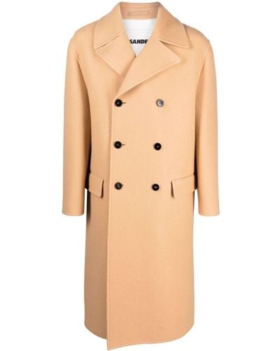 Jil Sander Double-breasted Virgin-wool Coat - Natural