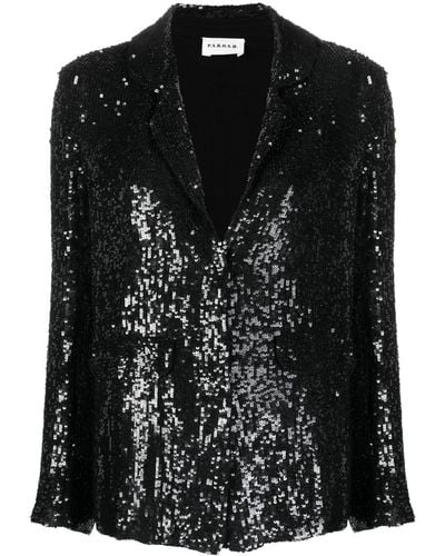P.A.R.O.S.H. Sequined Single-breasted Blazer - Black