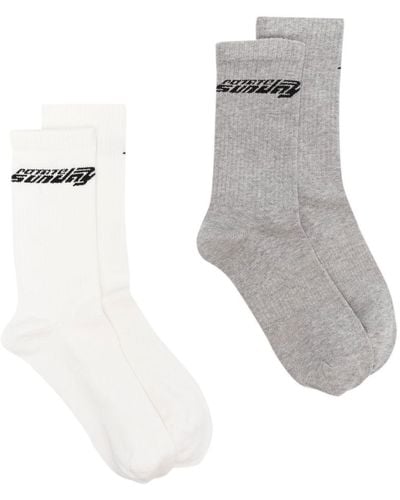 ROTATE BIRGER CHRISTENSEN Pack-of-two Logo-detail Ankle Socks - White