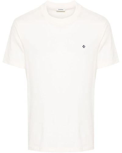 Sandro Square Cross-patch Cotton T-shirt - White
