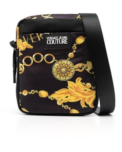 Versace Baroque-pattern Print Shoulder Bag - Black