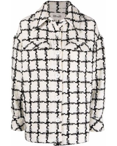 Diane von Furstenberg Hemdjacke aus Tweed - Weiß